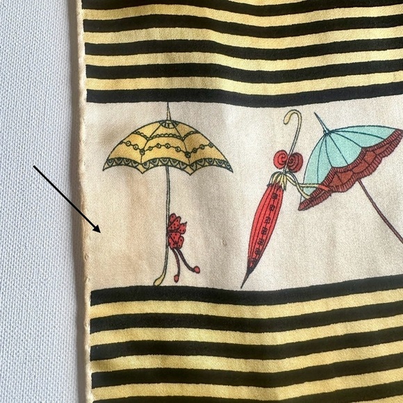 Vtg BELL Silk Twill Hand Painted Fringed Scarf Made in Italy - Picture 8 of 11